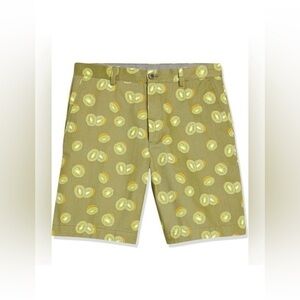 NWT kiwi print chino shorts 32 Amazon essentials preppy beach resort wear